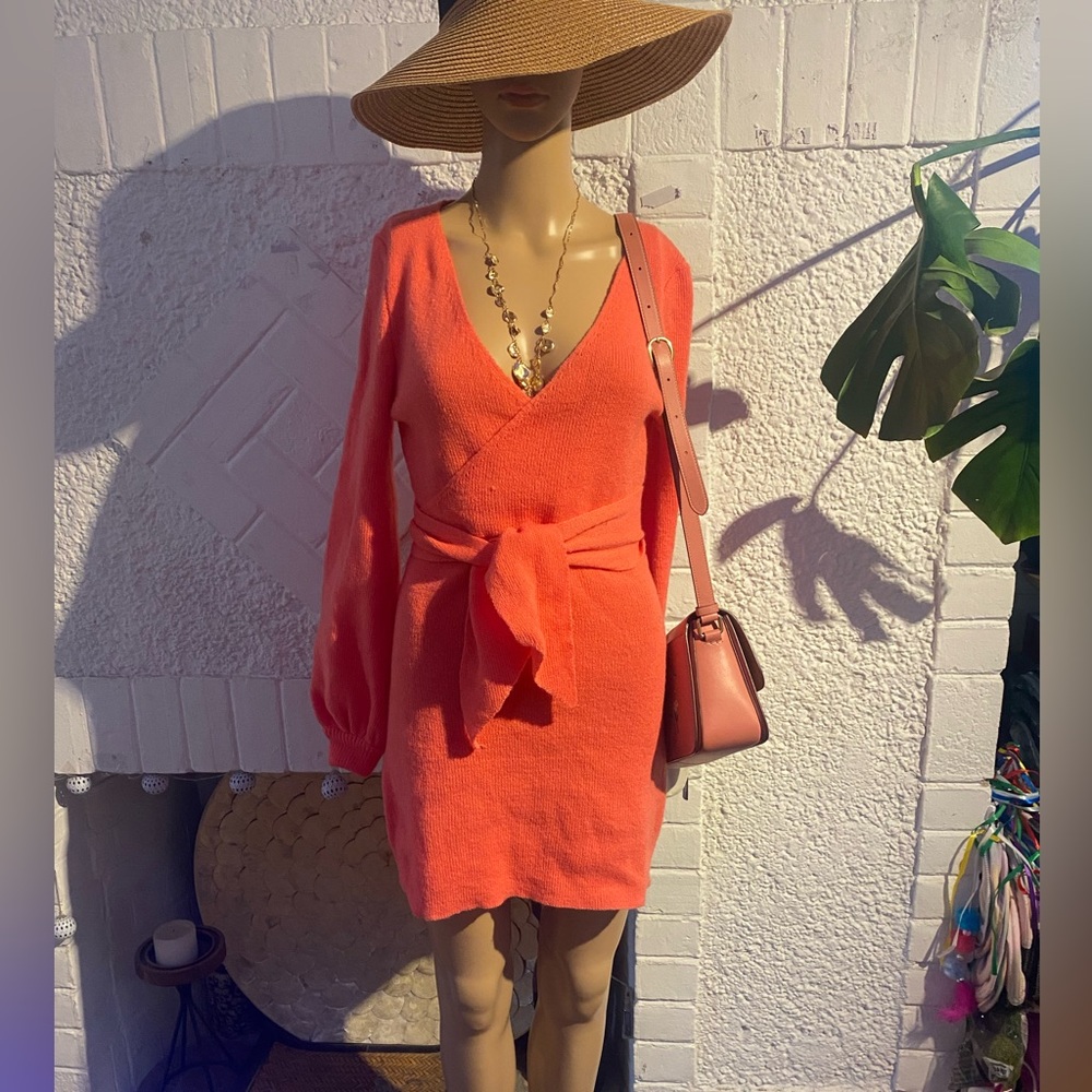 SHEIN Coral Long Sleeve Dress